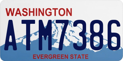 WA license plate ATM7386