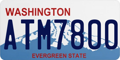 WA license plate ATM7800
