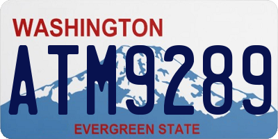 WA license plate ATM9289