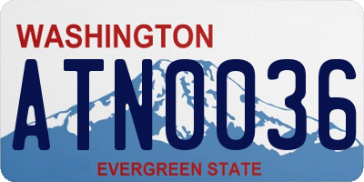 WA license plate ATN0036