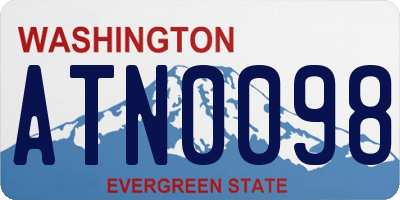 WA license plate ATN0098