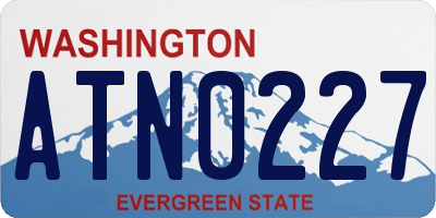 WA license plate ATN0227