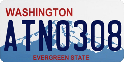 WA license plate ATN0308