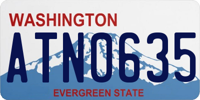 WA license plate ATN0635