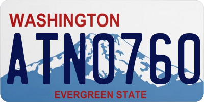 WA license plate ATN0760