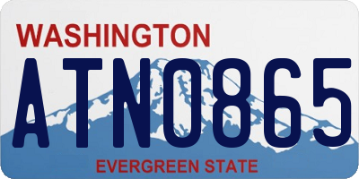 WA license plate ATN0865