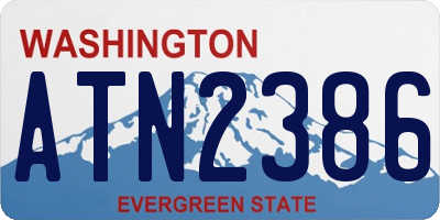 WA license plate ATN2386