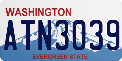 WA license plate ATN3039