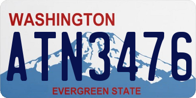 WA license plate ATN3476