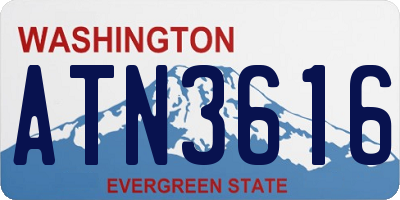WA license plate ATN3616