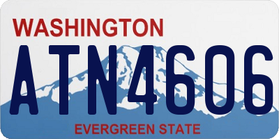 WA license plate ATN4606