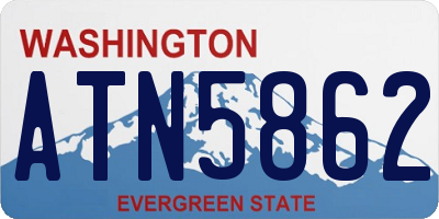 WA license plate ATN5862