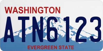 WA license plate ATN6123