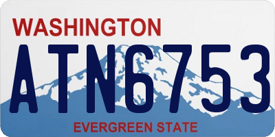 WA license plate ATN6753