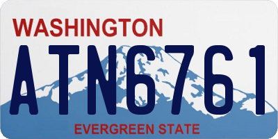 WA license plate ATN6761