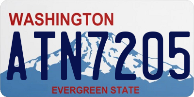 WA license plate ATN7205