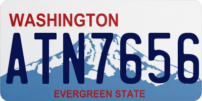 WA license plate ATN7656