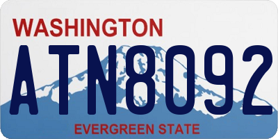 WA license plate ATN8092