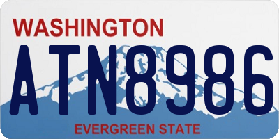 WA license plate ATN8986