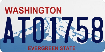 WA license plate ATO1758