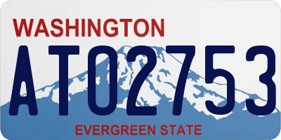 WA license plate ATO2753