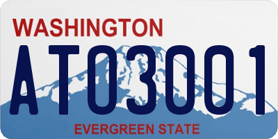 WA license plate ATO3001