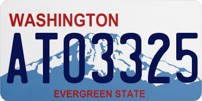 WA license plate ATO3325