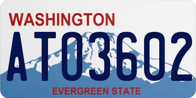 WA license plate ATO3602
