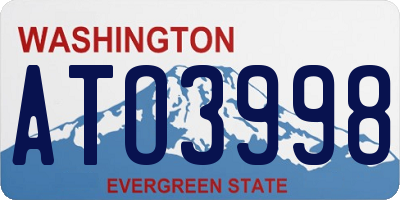 WA license plate ATO3998