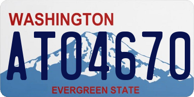 WA license plate ATO4670