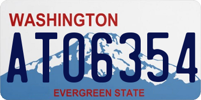WA license plate ATO6354