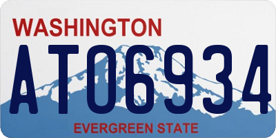 WA license plate ATO6934