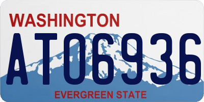 WA license plate ATO6936