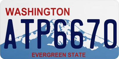 WA license plate ATP6670