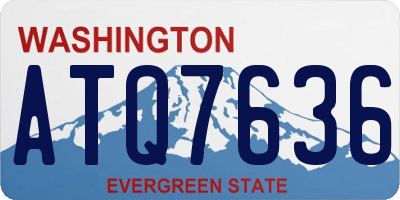 WA license plate ATQ7636
