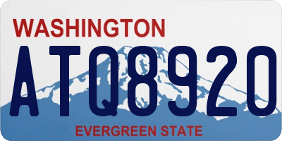 WA license plate ATQ8920