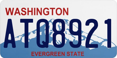 WA license plate ATQ8921