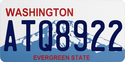 WA license plate ATQ8922