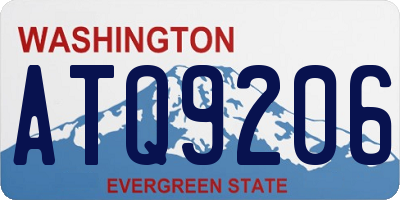 WA license plate ATQ9206