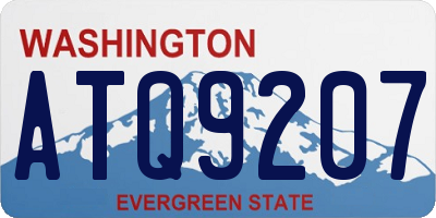 WA license plate ATQ9207