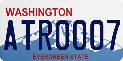 WA license plate ATR0007