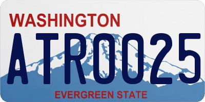 WA license plate ATR0025