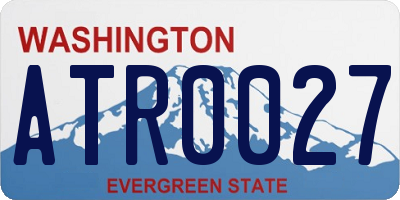 WA license plate ATR0027