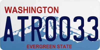 WA license plate ATR0033