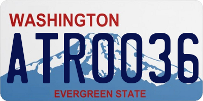 WA license plate ATR0036