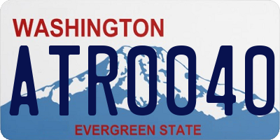 WA license plate ATR0040