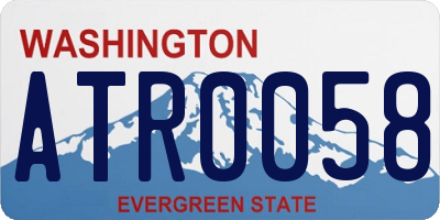WA license plate ATR0058