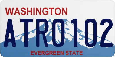 WA license plate ATR0102