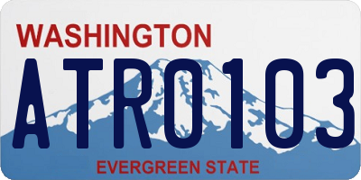 WA license plate ATR0103