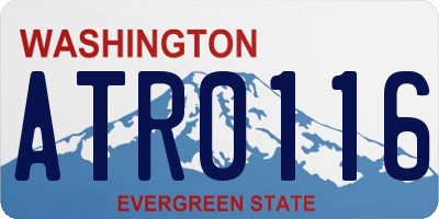 WA license plate ATR0116